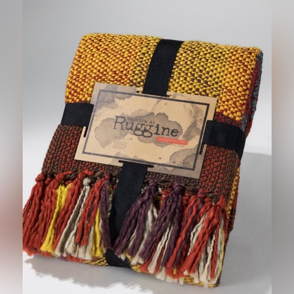 Spiced Cha Chunky Yarn Multicolor Plaid Throw Blanket - Picture 2 of 11